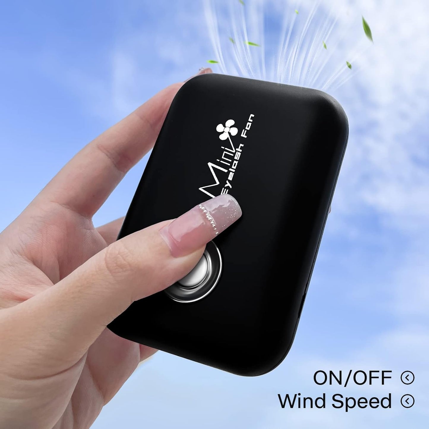 Eyelash Fan Mini Lash Fan for Eyelash Extension Portable Lash Fan Dryer Handheld Rechargable USB Eyelash Fan with 3 Adjustable Speed Cooling Air Fan Eyelash Extension Application (Black)